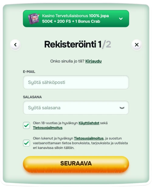 Rekisteröidy Casinolo Casino